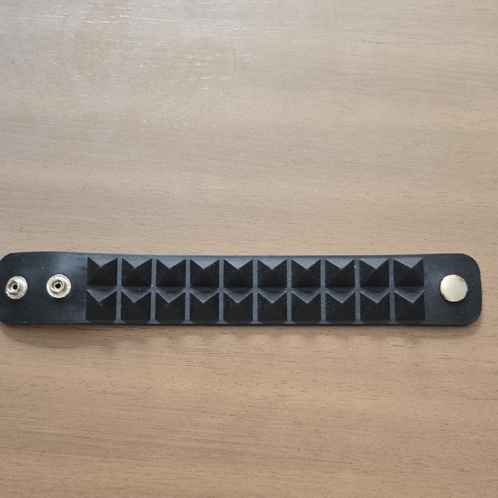 Black Studded Leather Bracelet